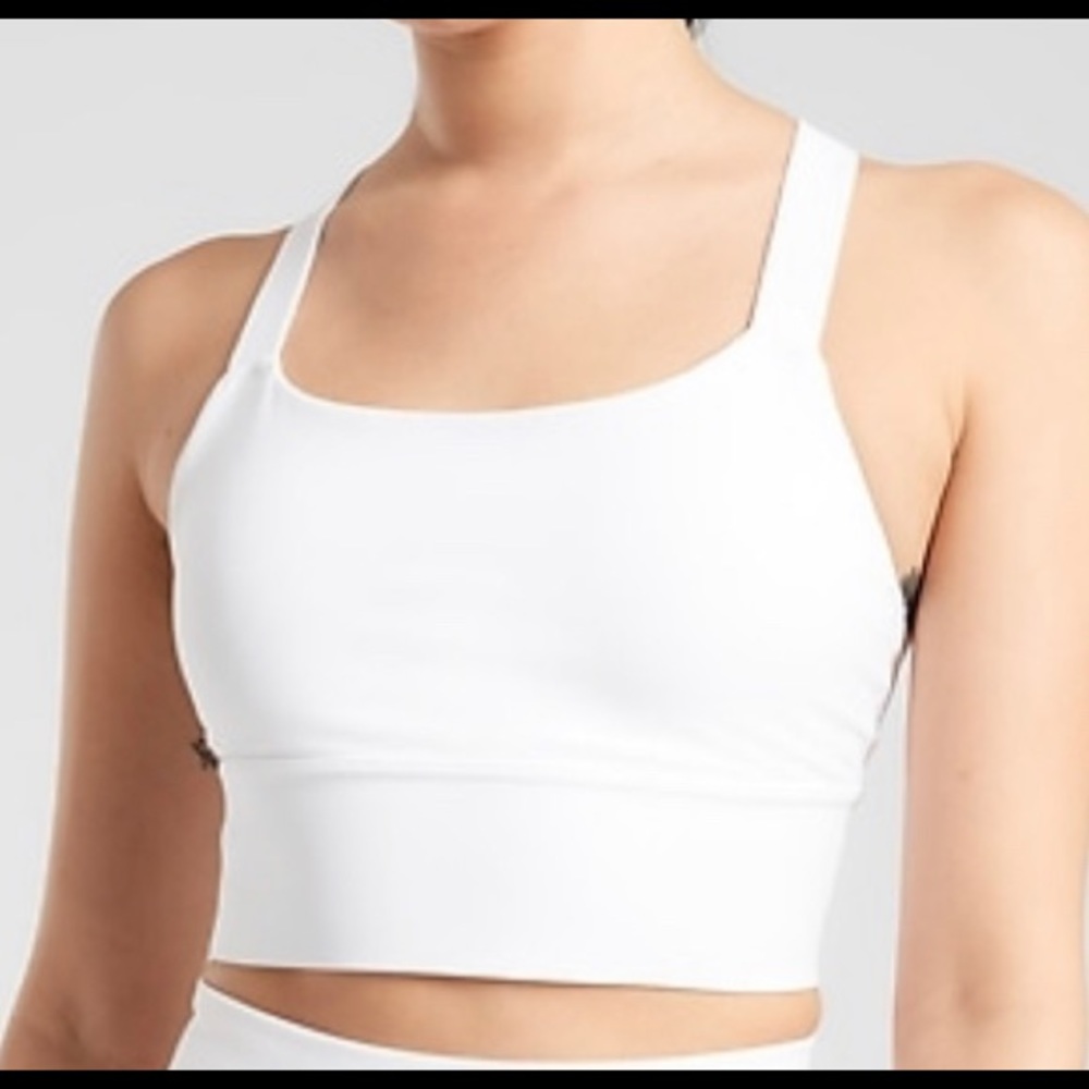 NWT Athleta Warrior Longline Bra White Small D-DD.